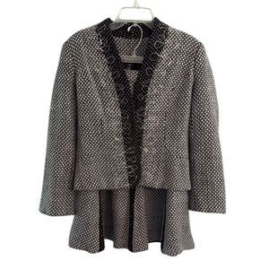 Elegant Black and White Women's Jacket Skirt Suit Women’s 10
